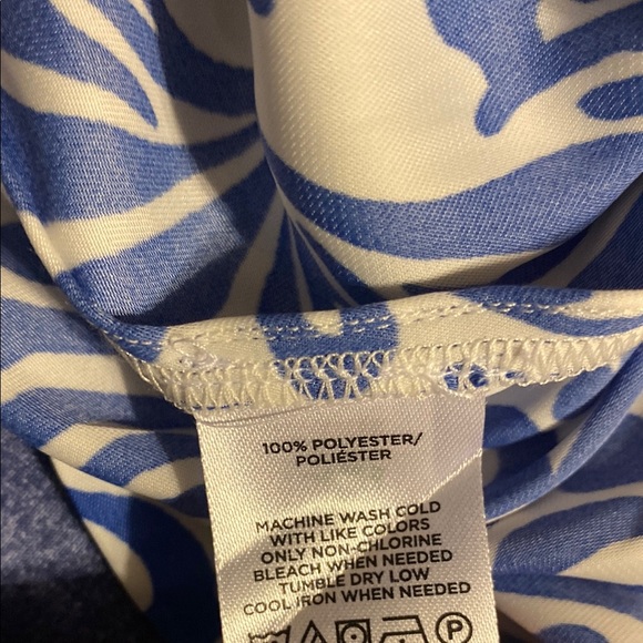 Blue and White Sleeveless V-Neck Midi Sundress - Picture 8 of 8